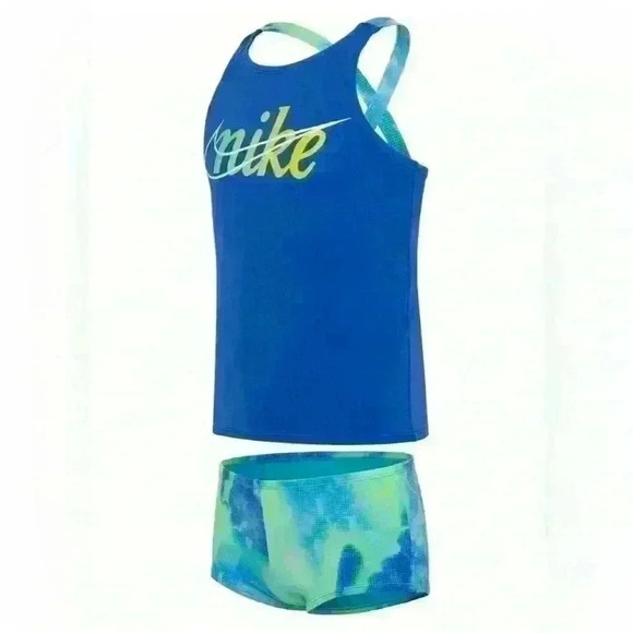 Nike Other - Nike Blue Cloud Cross Back Tankini Set Size Large (Fits like Women’s Med)